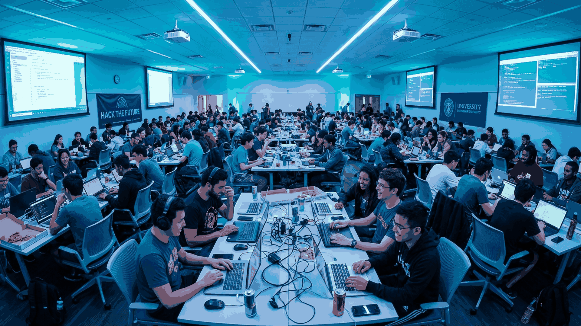 Students coding during Hack the Valley